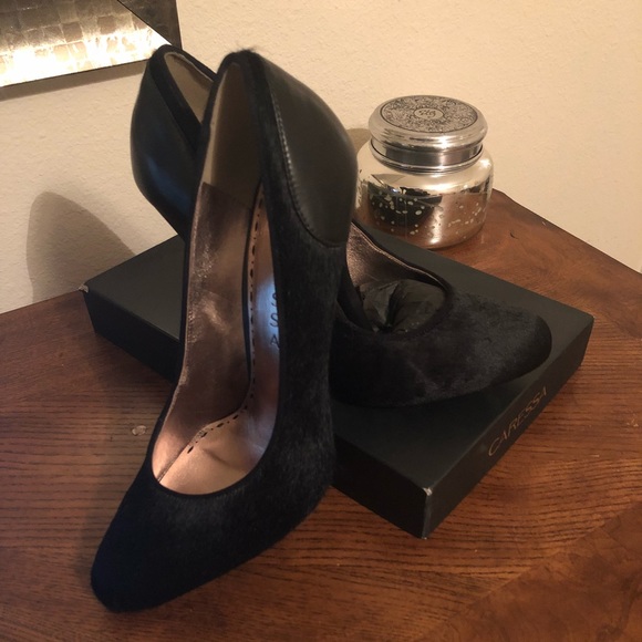 Caressa Women’s Taylor Platform Pump, Black Pony - Picture 1 of 5